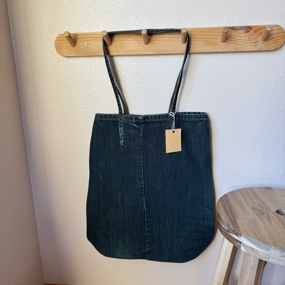 Dark Denim Tote Bag Hand Sewn By Me